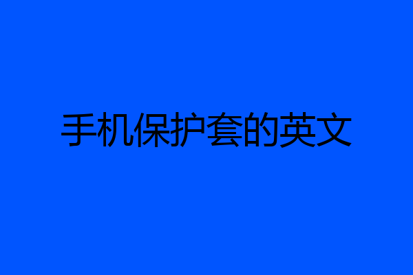 手机保护套的英文