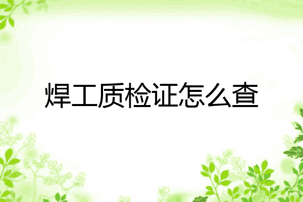 焊工质检证怎么查