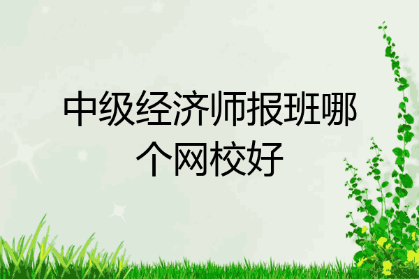 中级经济师报班哪个网校好