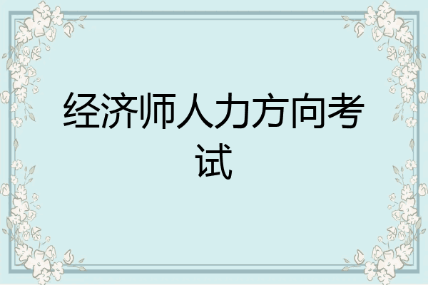 经济师人力方向考试