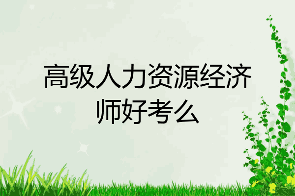 高级人力资源经济师好考么