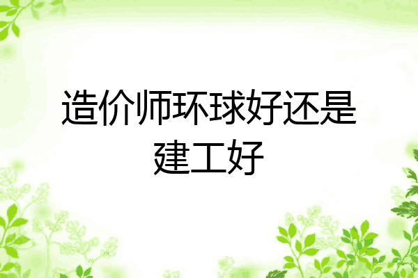 造价师环球好还是建工好