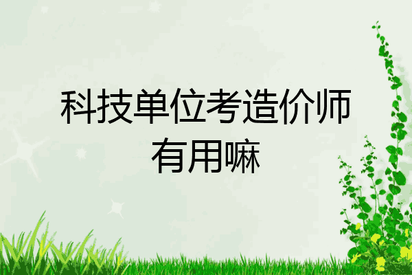 科技单位考造价师有用嘛