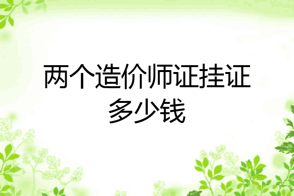 两个造价师证挂证多少钱