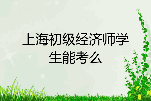 上海初级经济师学生能考么