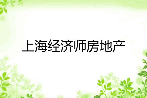 上海经济师房地产