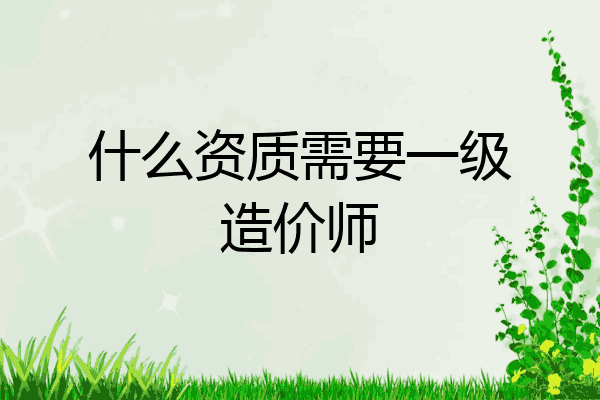 什么资质需要一级造价师