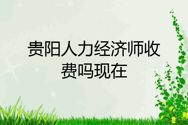 贵阳人力经济师收费吗现在