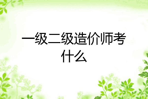 一级二级造价师考什么