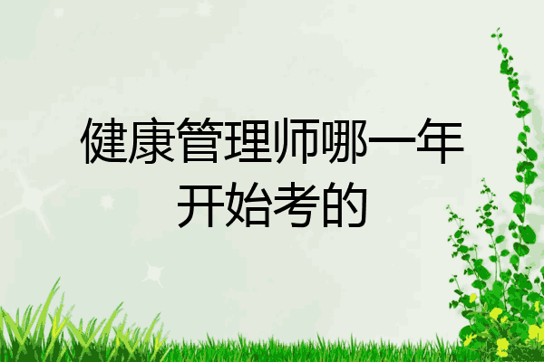 健康管理师哪一年开始考的