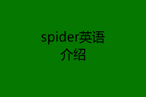 spider英语介绍