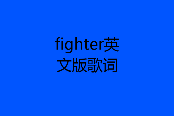 fighter英文版歌词