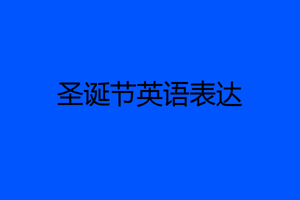 圣诞节英语表达
