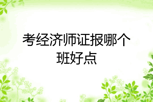 考经济师证报哪个班好点