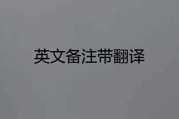 英文备注带翻译