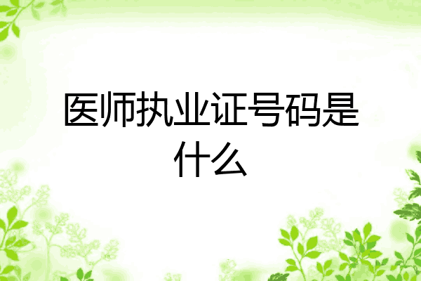 医师执业证号码是什么