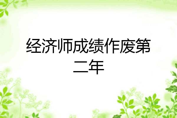 经济师成绩作废第二年