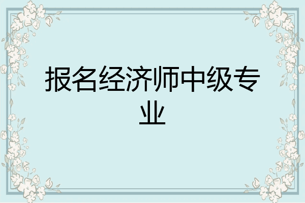 报名经济师中级专业