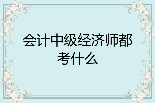会计中级经济师都考什么