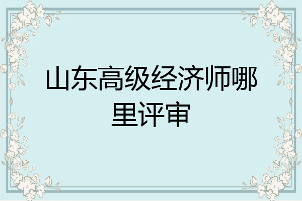 山东高级经济师哪里评审