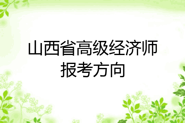 山西省高级经济师报考方向