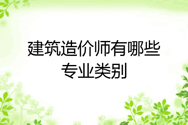 建筑造价师有哪些专业类别