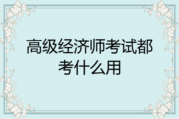 高级经济师考试都考什么用