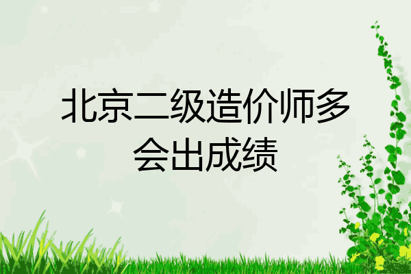 北京二级造价师多会出成绩