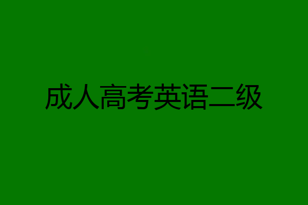 成人高考英语二级