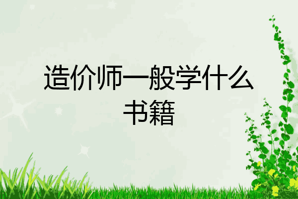 造价师一般学什么书籍
