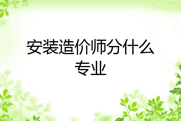 安装造价师分什么专业