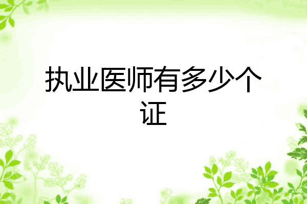 执业医师有多少个证
