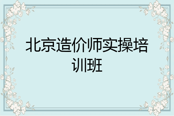 北京造价师实操培训班