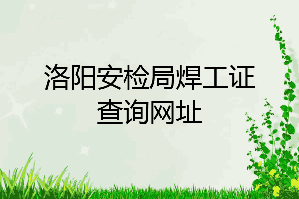 洛阳安检局焊工证查询网址