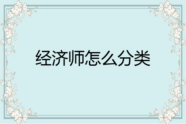 经济师怎么分类