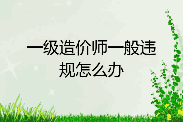 一级造价师一般违规怎么办