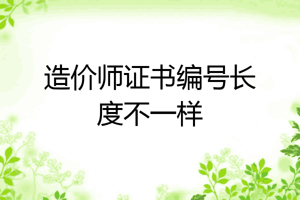 造价师证书编号长度不一样