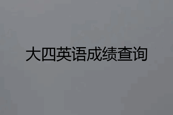 大四英语成绩查询