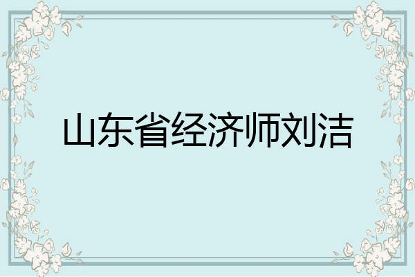山东省经济师刘洁