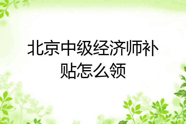 北京中级经济师补贴怎么领