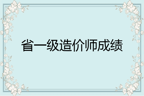 省一级造价师成绩