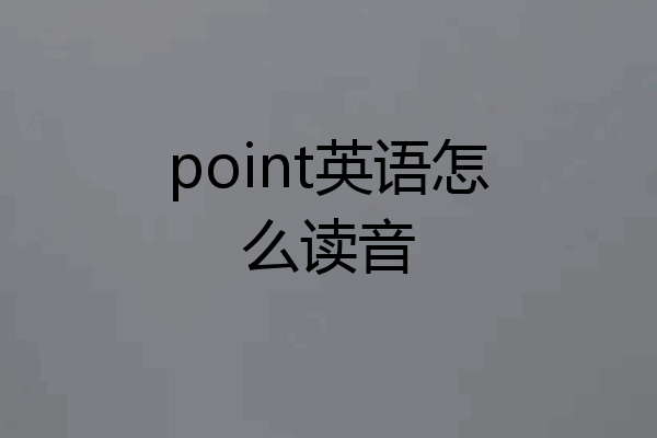 point英语怎么读音