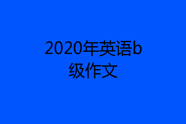 2020年英语b级作文