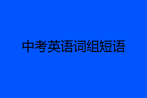 中考英语词组短语