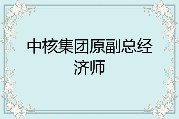 中核集团原副总经济师