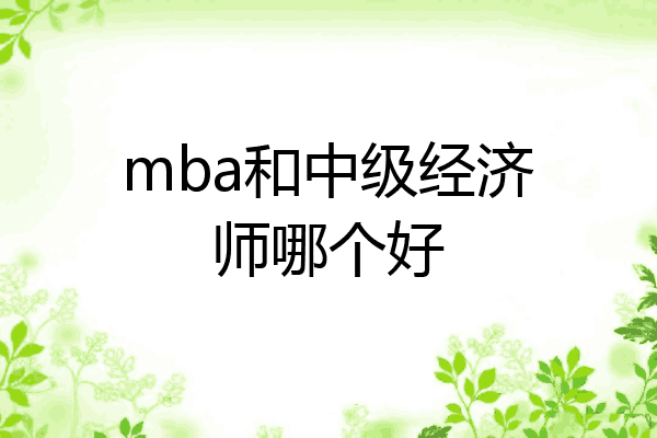 mba和中级经济师哪个好