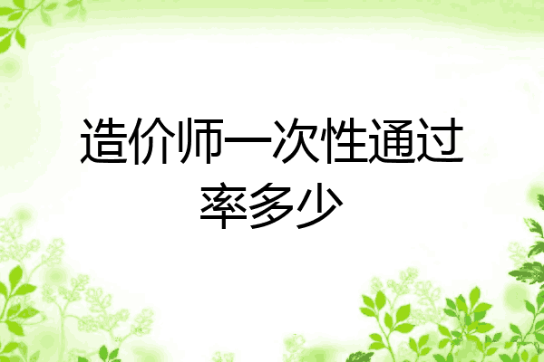 造价师一次性通过率多少