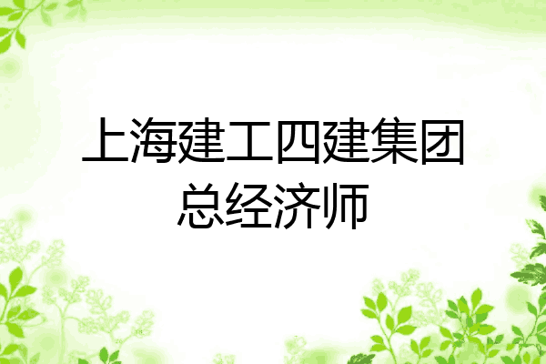 上海建工四建集团总经济师