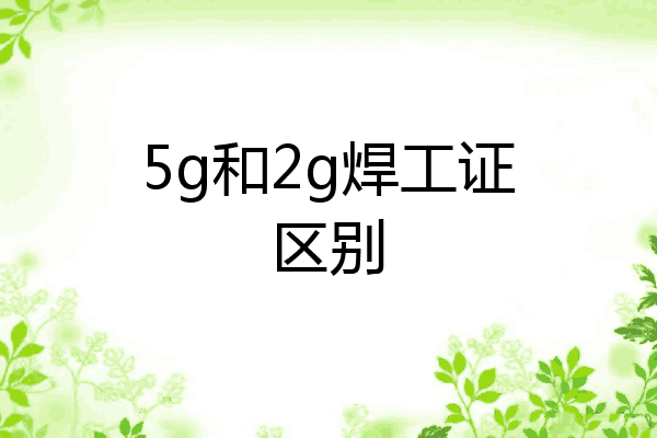 5g和2g焊工证区别