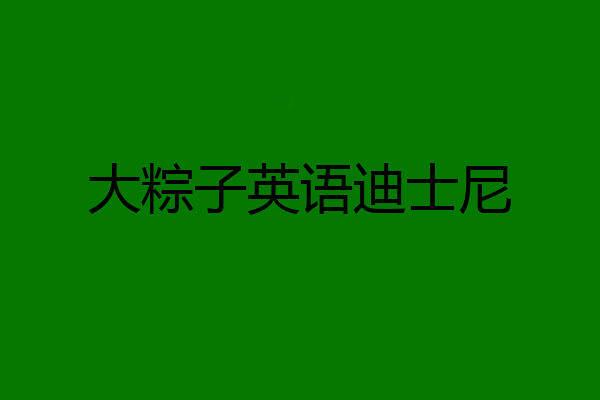 大粽子英语迪士尼